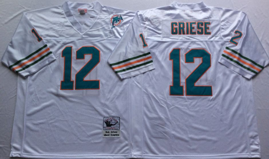 NCAA Men Miami Dolphins White 12 griese